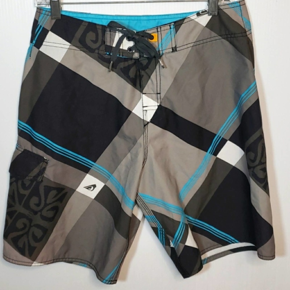 Quiksilver Gray Turquoise Boardshorts